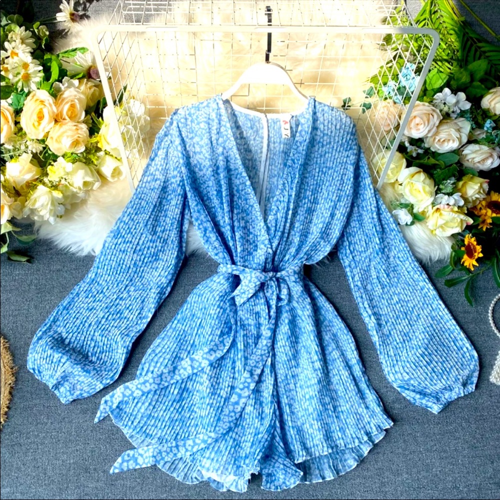 Blue Floral Romper